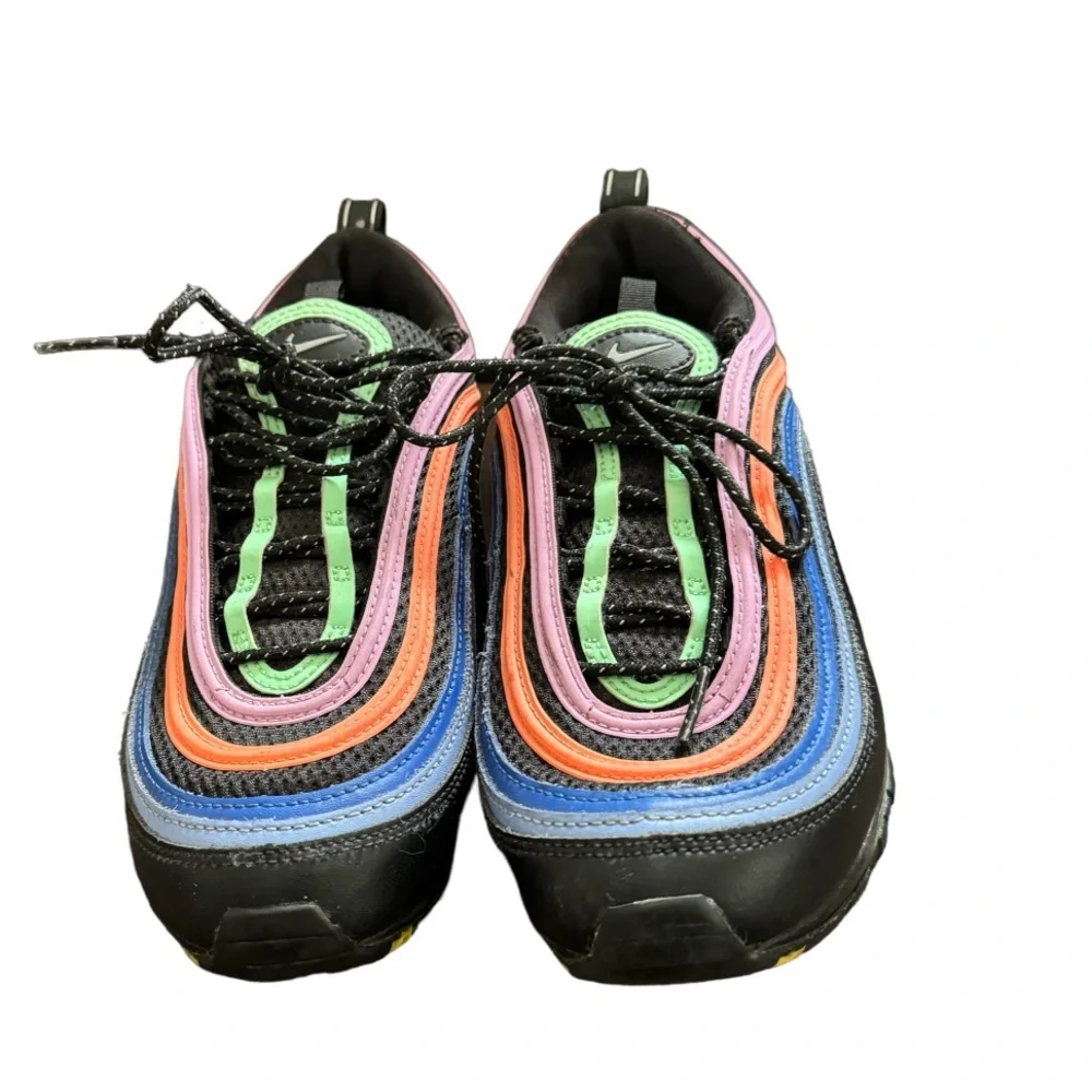 Nike AIR MAX 97 'MULTI-COLOR' #CW6028 001 Black/Electro Green/Fuchsia Glow Shoes